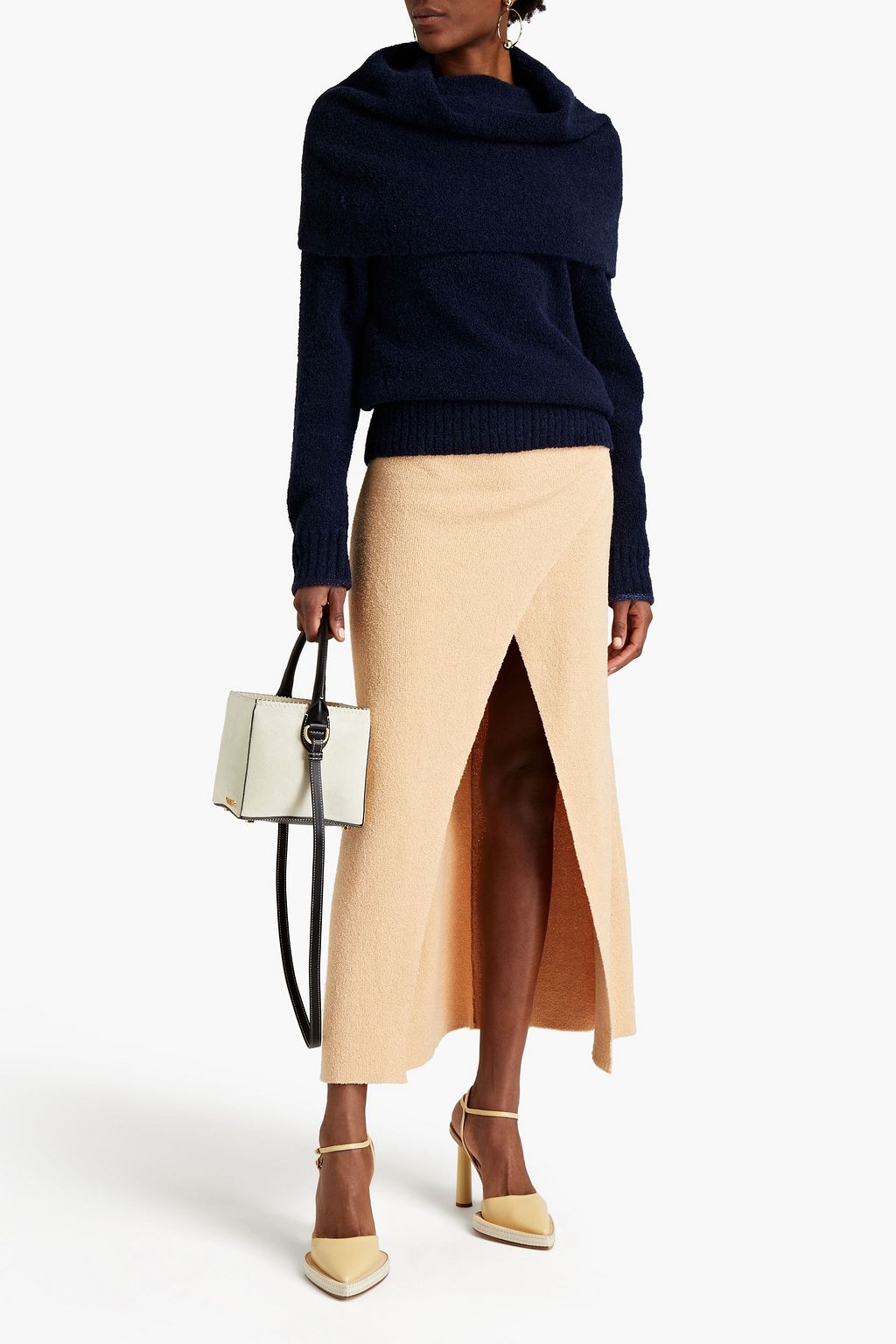 PROENZA SCHOULER Pointelle-trimmed bouclé-knit sweater