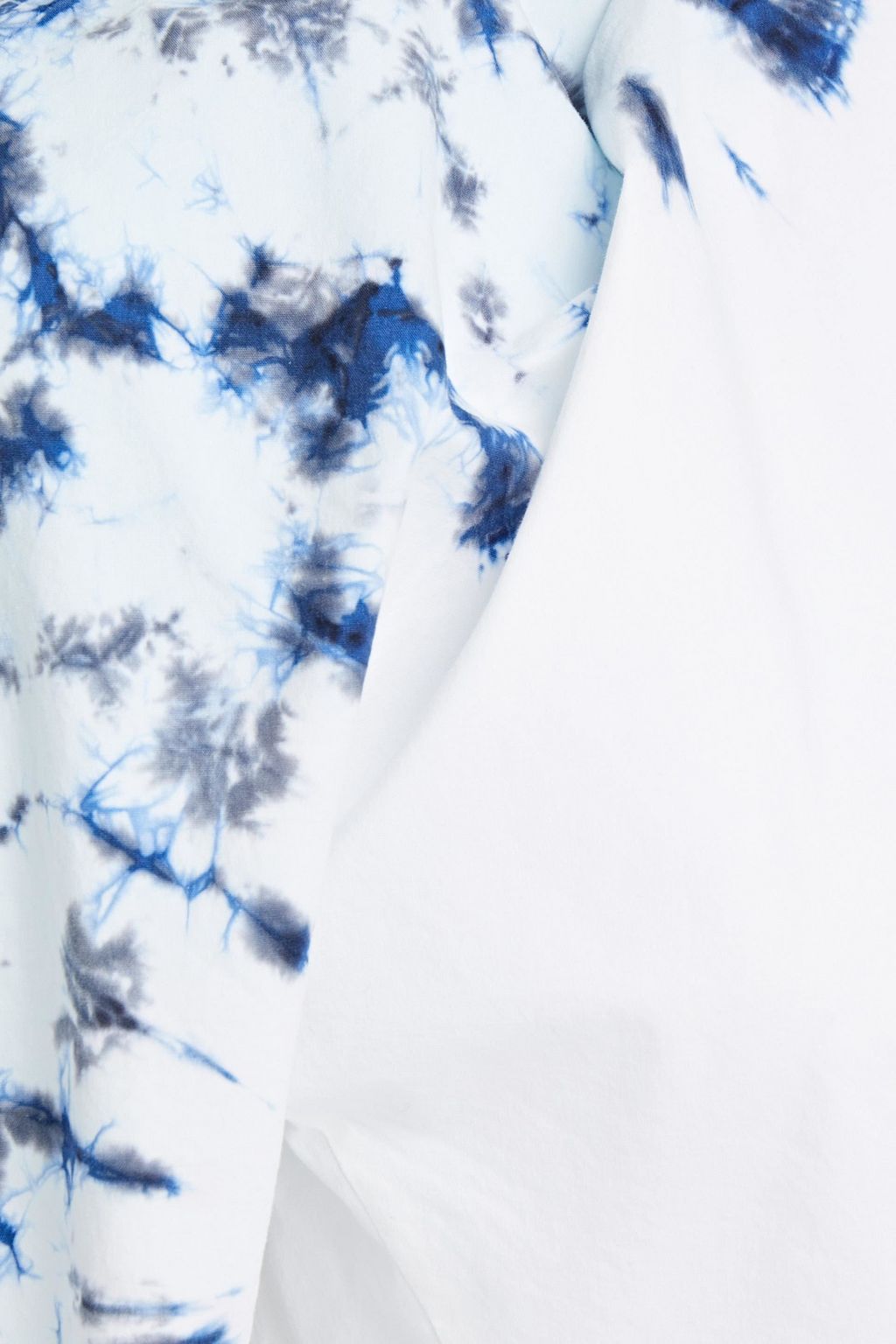 PROENZA SCHOULER Oberteil aus Stretch-Baumwollpopeline mit Batikmuster und Twist-Detail an der Vorderseite