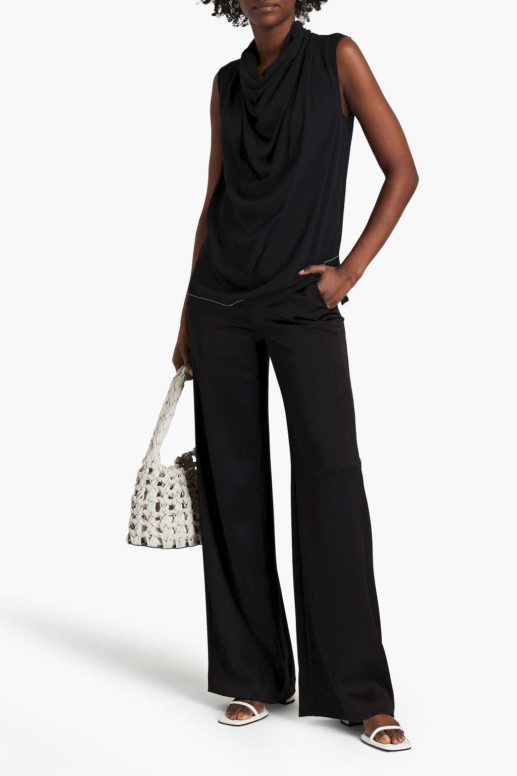 PROENZA SCHOULER Draped silk-georgette top