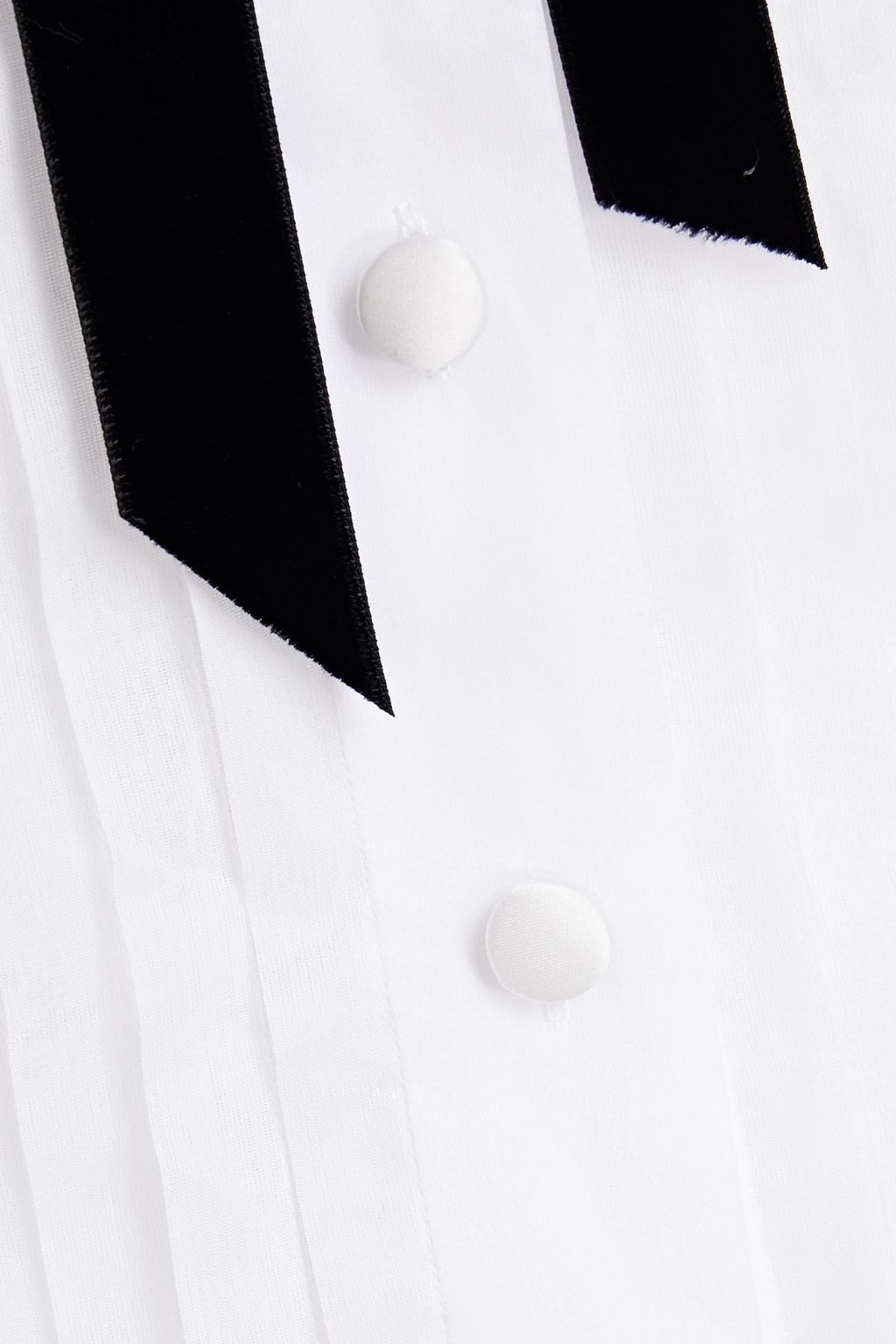 MARC JACOBS Velvet-trimmed cotton-gauze shirt