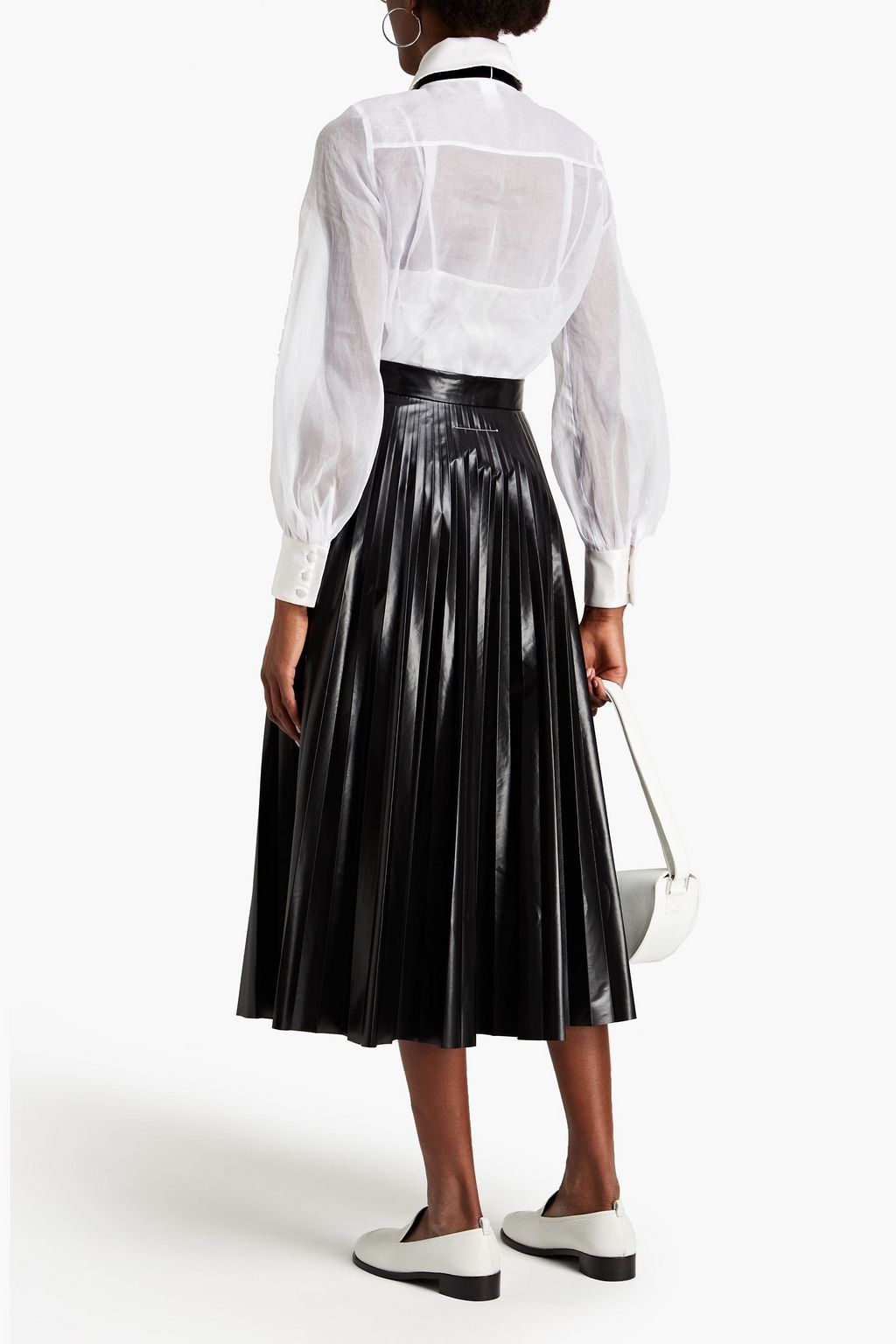 MARC JACOBS Velvet-trimmed cotton-gauze shirt