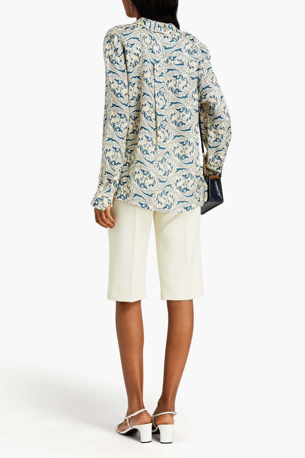 BA&SH Soko paisley-print satin-jacquard shirt