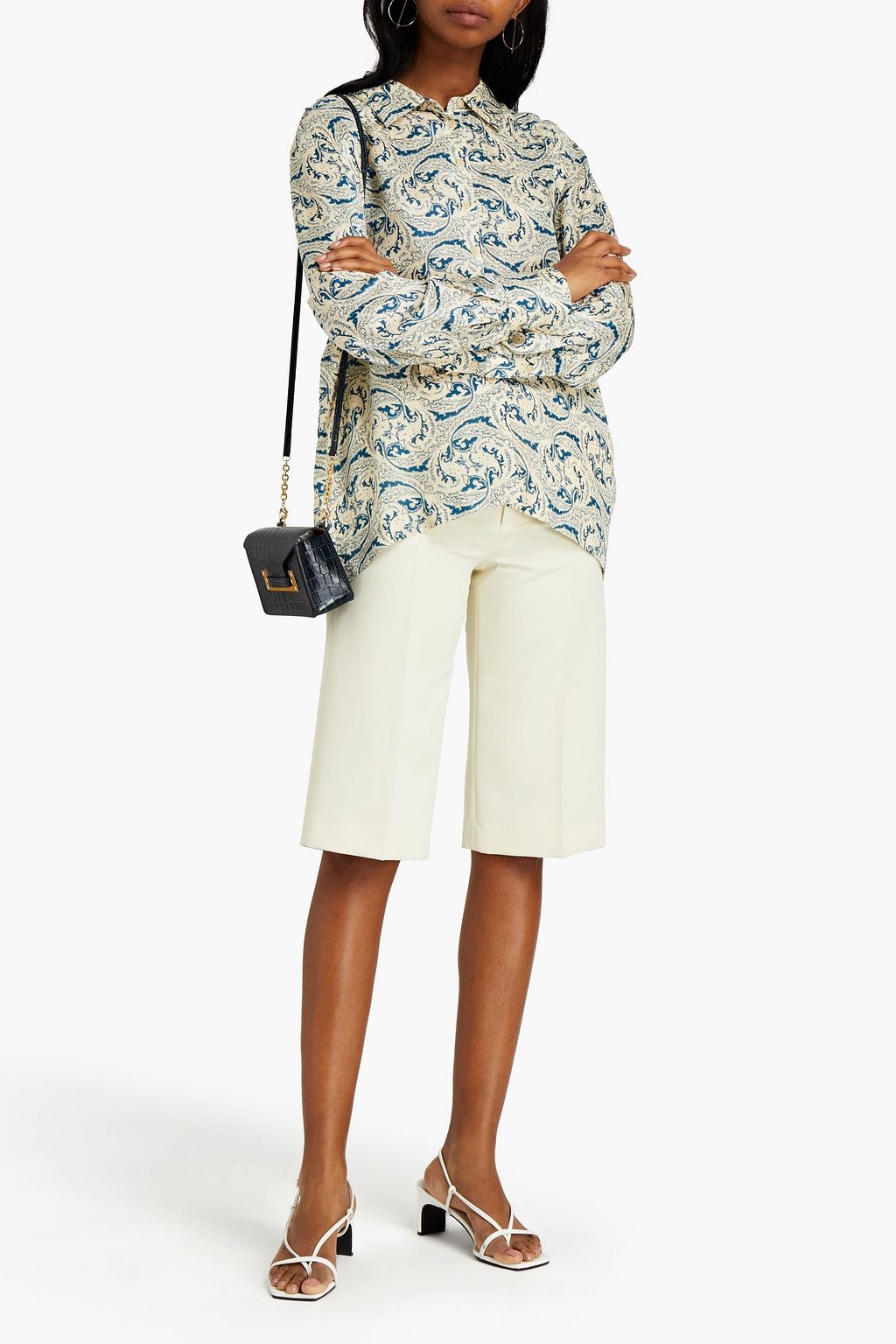 BA&SH Soko paisley-print satin-jacquard shirt