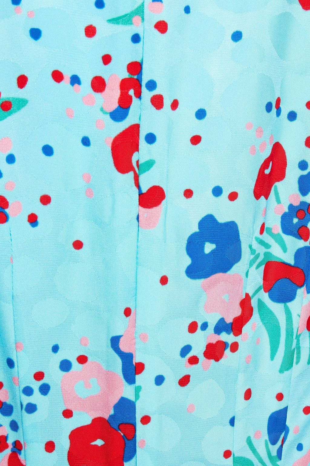 MARC JACOBS The 40's pleated printed satin-jacquard midi dress