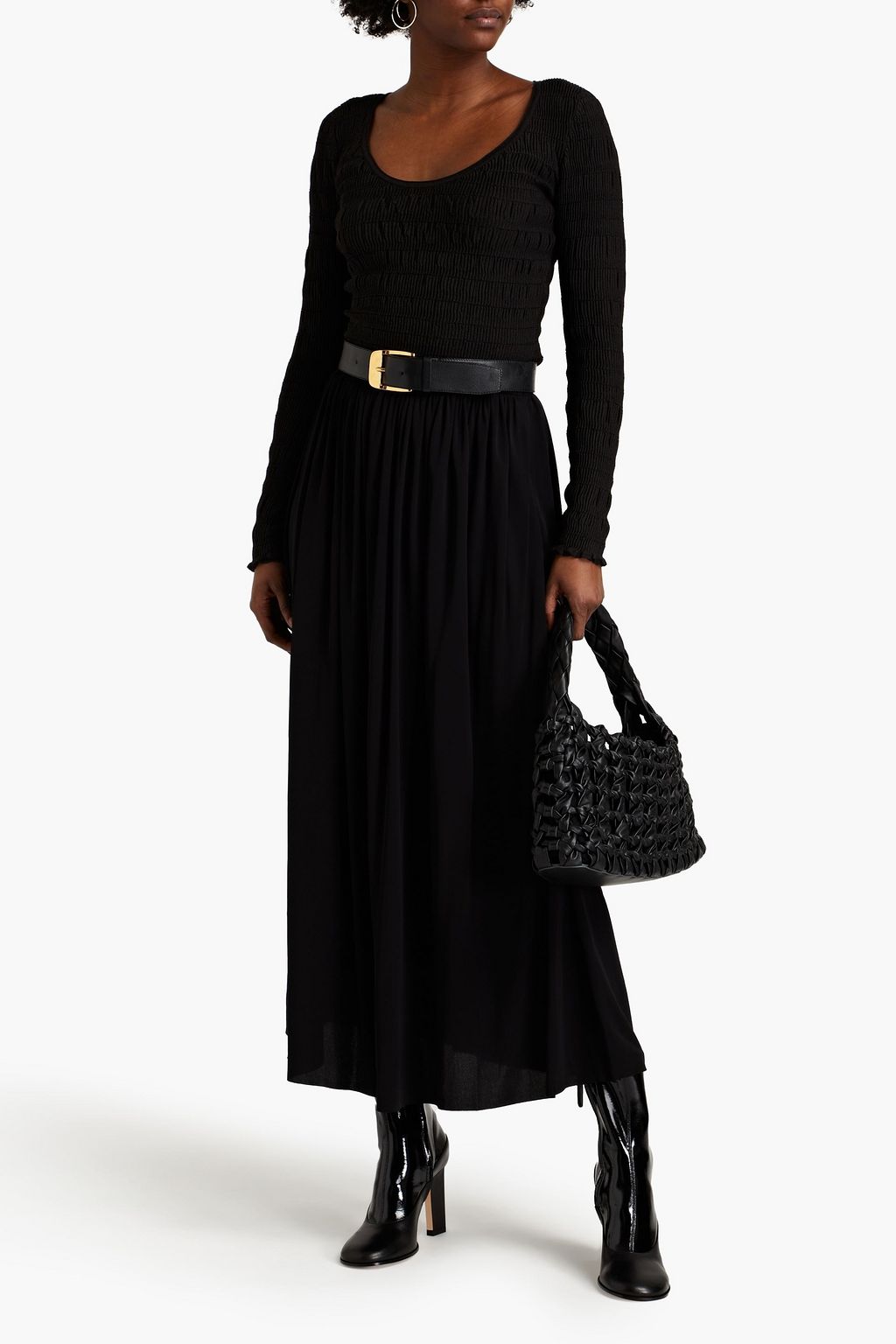 PROENZA SCHOULER Belted gathered jersey midi skirt