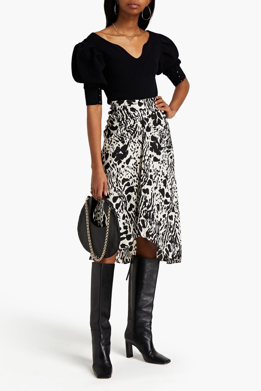 BA&SH Harris gathered ribbed-knit sweater