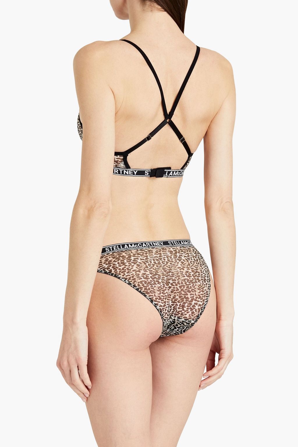 STELLA MCCARTNEY Amelia Beaming leopard-print mesh underwired bra