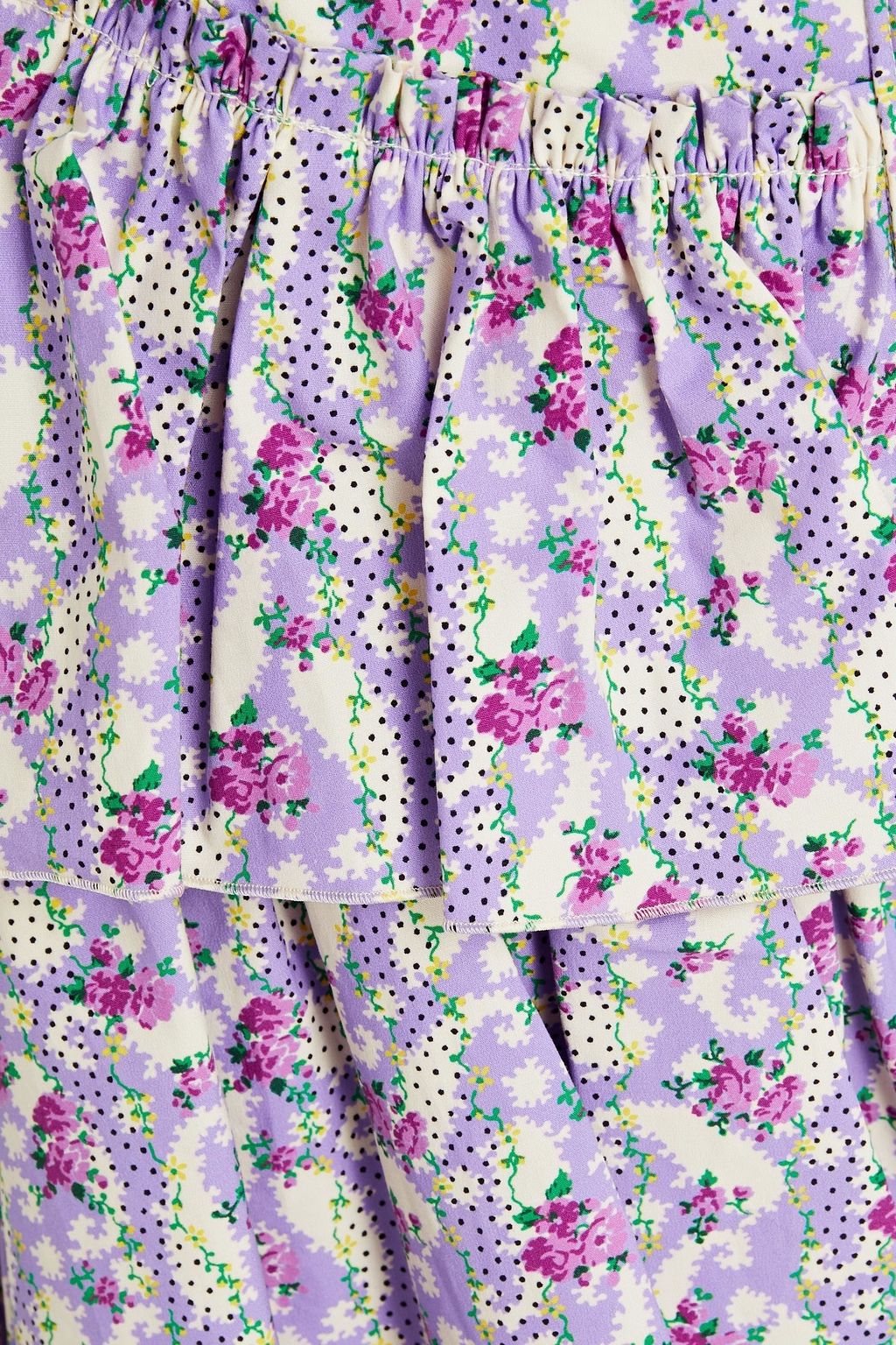 MARC JACOBS Ruffled floral-print cotton-blend poplin mini skirt