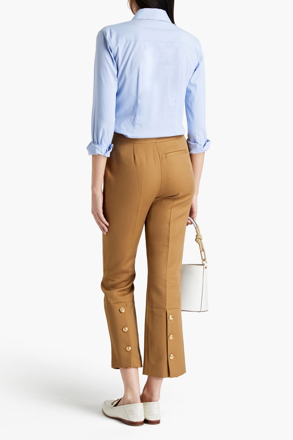 TORY BURCH Phoebe cropped twill slim-leg pants | Sale up to 70% off | THE  OUTNET