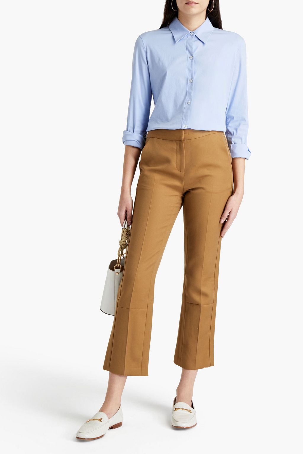 TORY BURCH Phoebe cropped twill slim-leg pants | Sale up to 70% off | THE  OUTNET