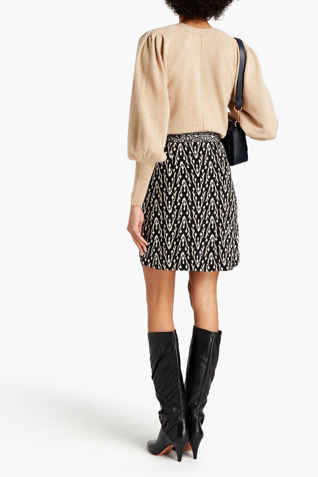 BA&SH Iliade wrap-effect printed crepe de chine mini skirt
