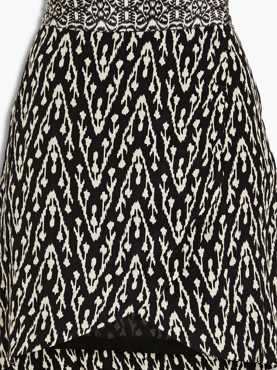 iliade wrap-effect printed crepe de chine mini skirt