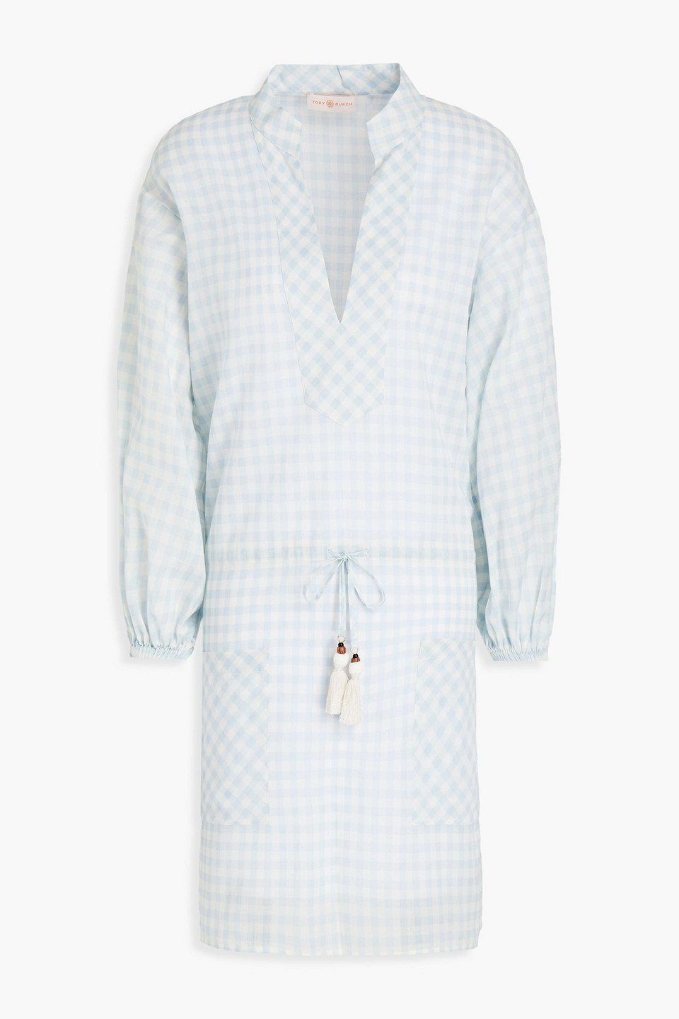 Tory Burch - Tasseled gingham cotton-mousseline mini dress
