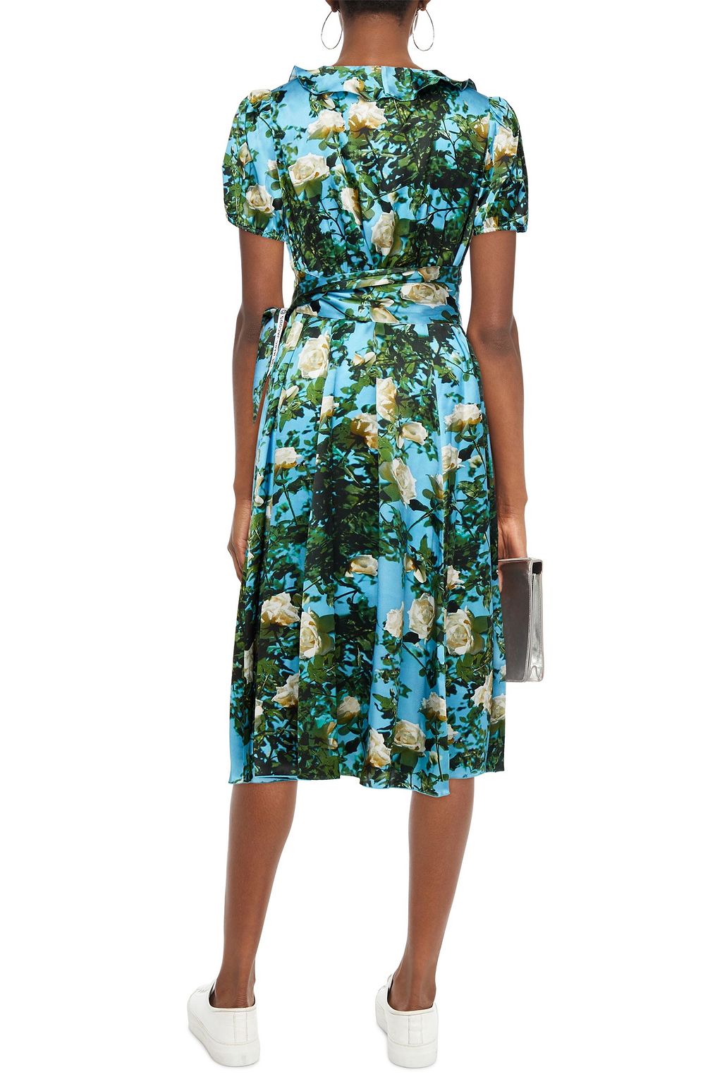 MARC JACOBS The Love tie-front floral-print silk-satin midi dress