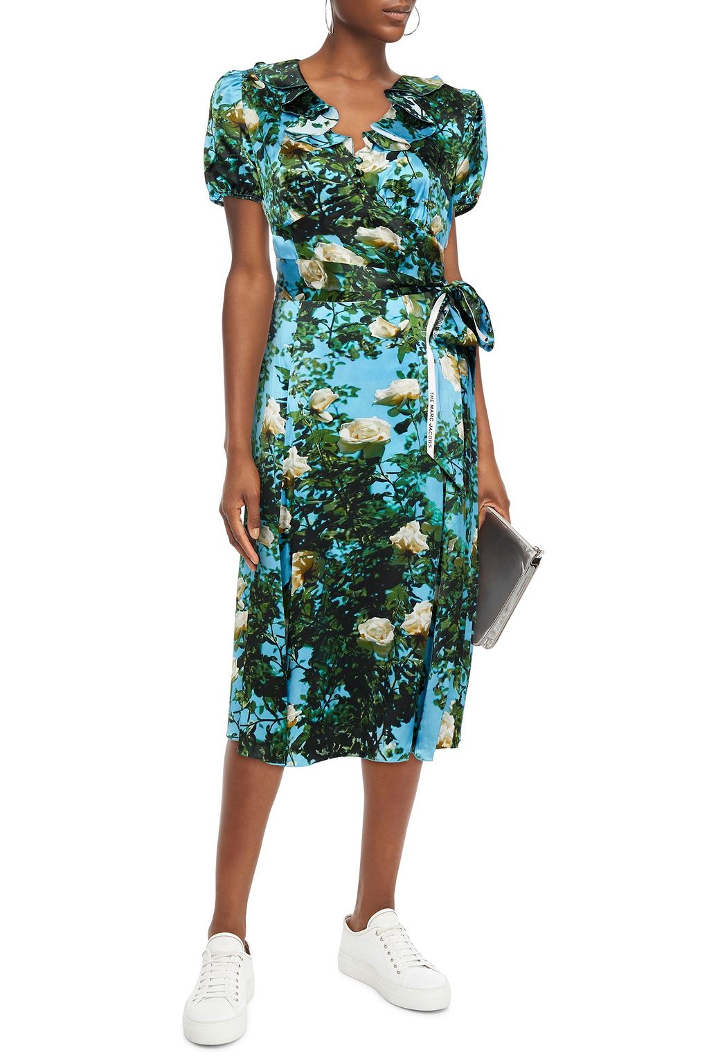 MARC JACOBS The Love tie-front floral-print silk-satin midi dress