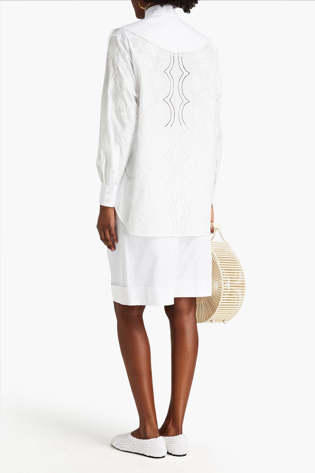 TORY BURCH Embroidered broderie anglaise cotton shirt