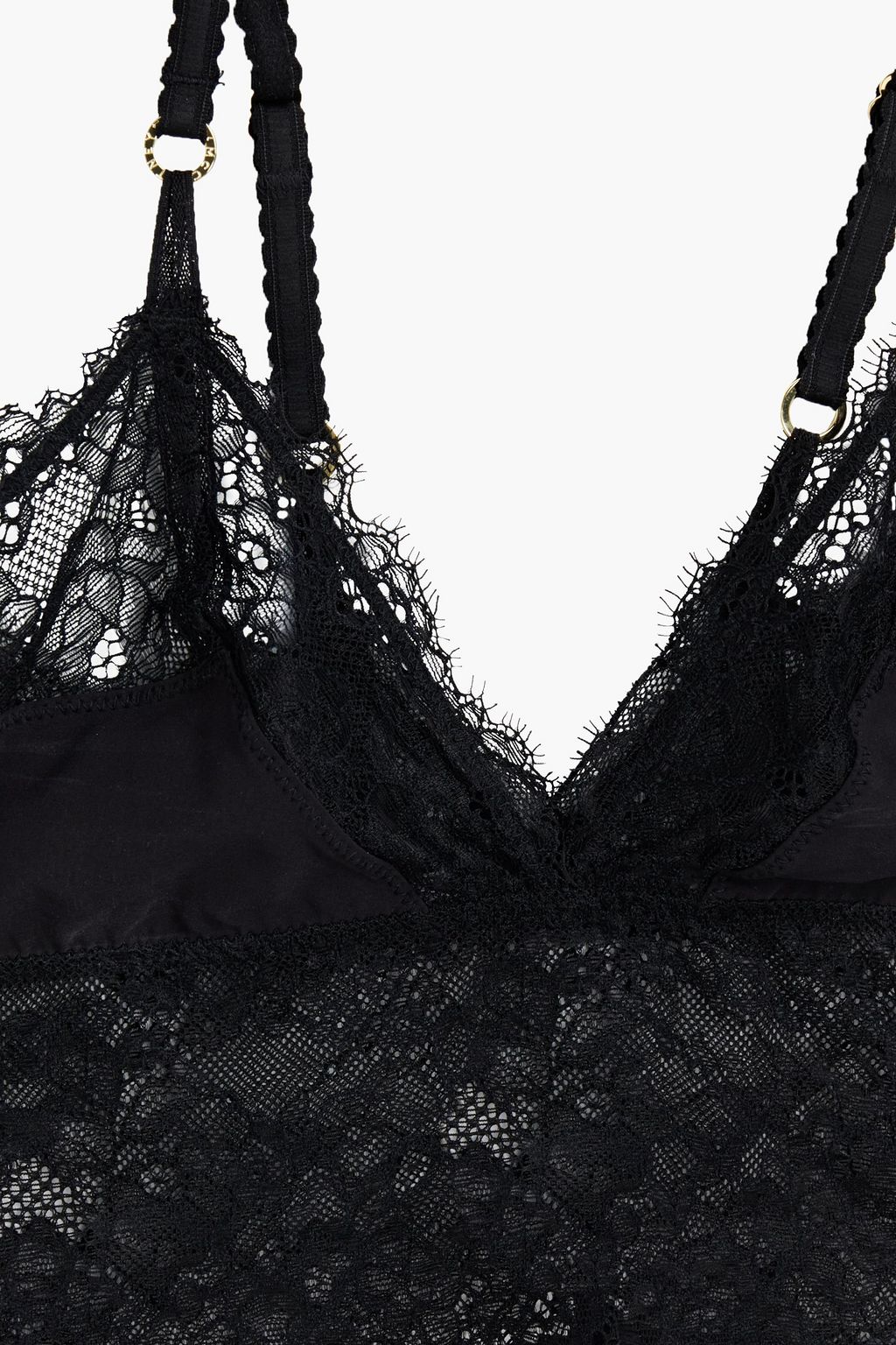 STELLA MCCARTNEY Ella Shining corded lace and charmeuse bralette