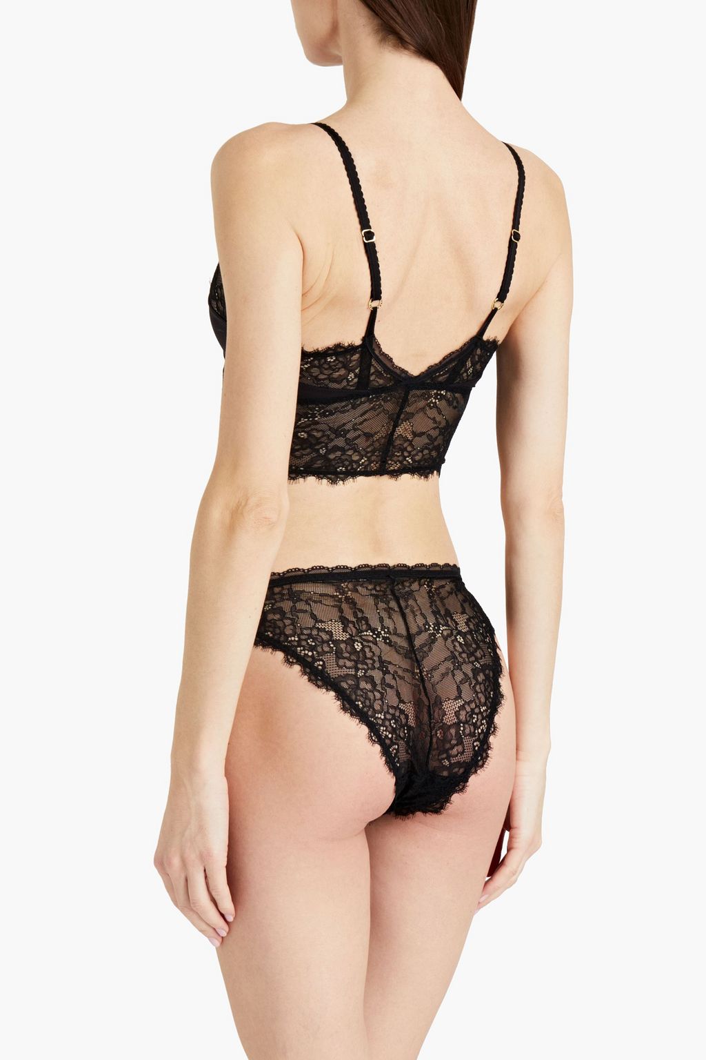 STELLA MCCARTNEY Ella Shining corded lace and charmeuse bralette