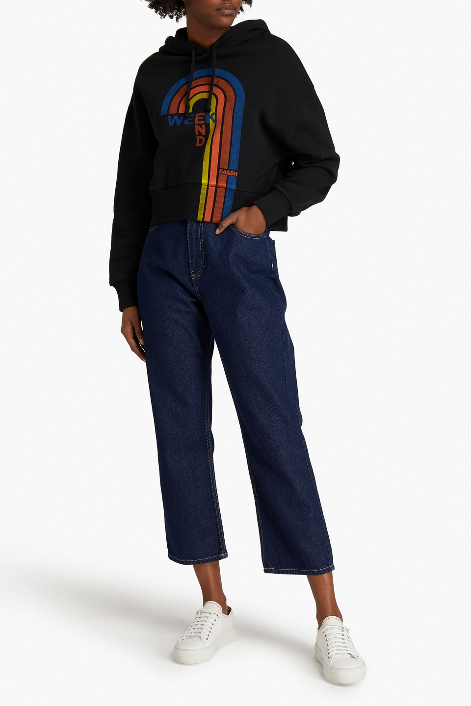 Ba&sh Aurel Cropped High-rise Straight-leg Jeans In Blue