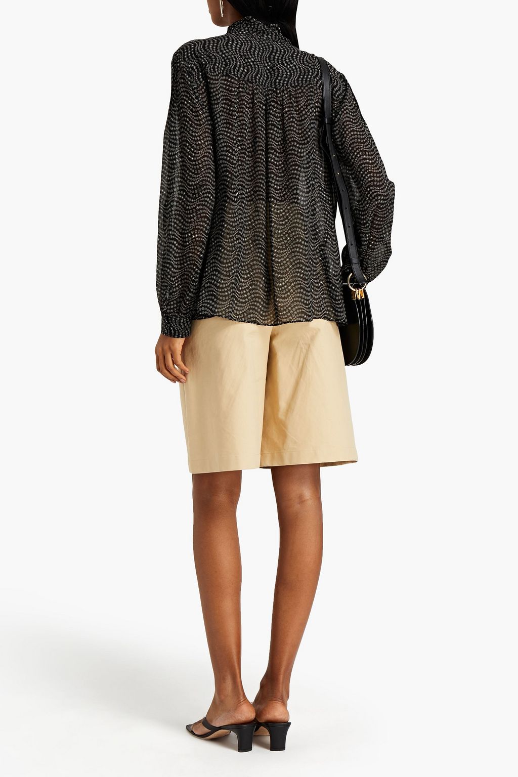 BA&SH Liberty pussy-bow printed georgette blouse