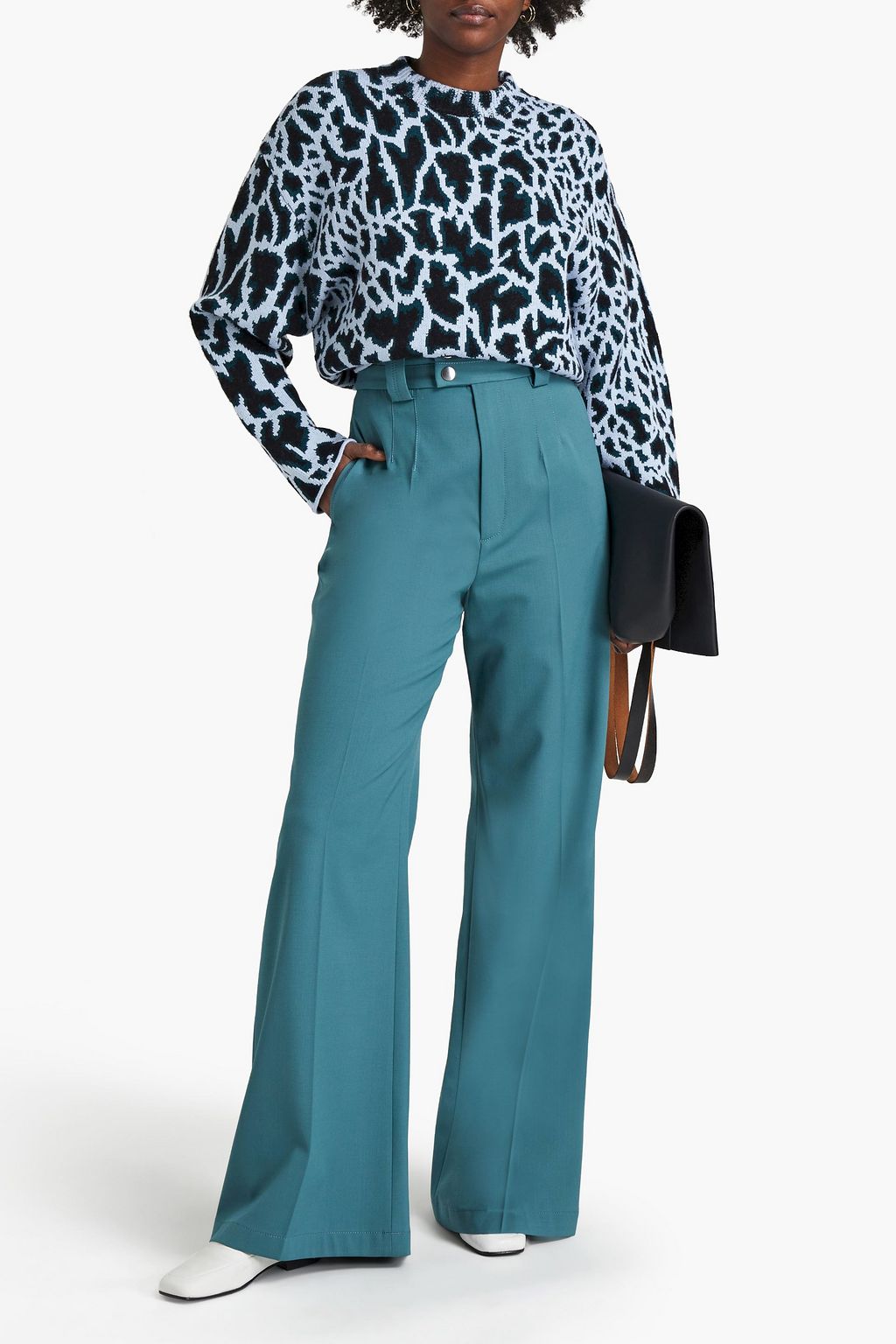 PROENZA SCHOULER Leopard-print jacquard-knit wool-blend sweater