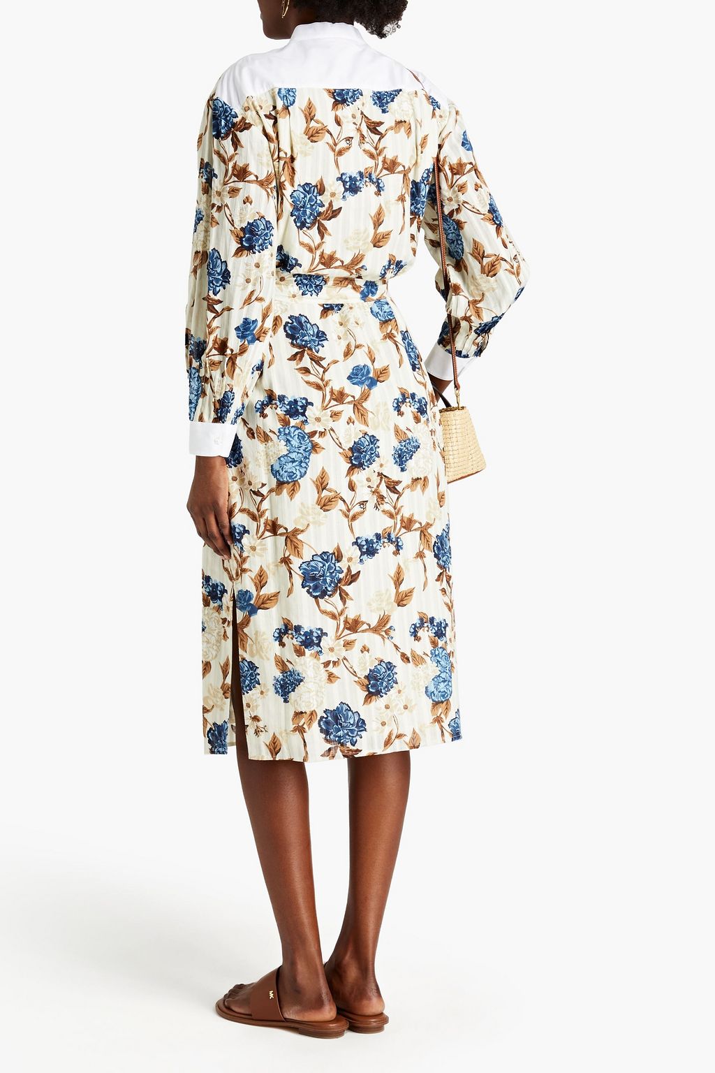 TORY BURCH Floralprint cottonjacquard midi dress THE