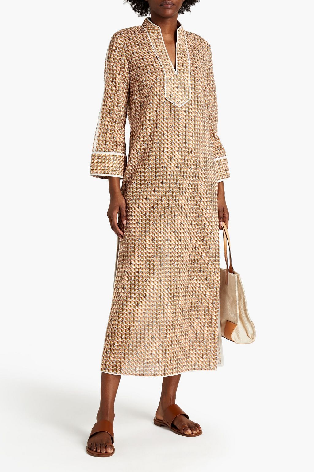 TORY BURCH Printed cotton-mousseline kaftan