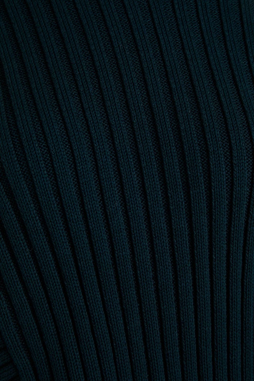 PROENZA SCHOULER Asymmetric ribbed cotton, silk and cashmere-blend turtleneck sweater
