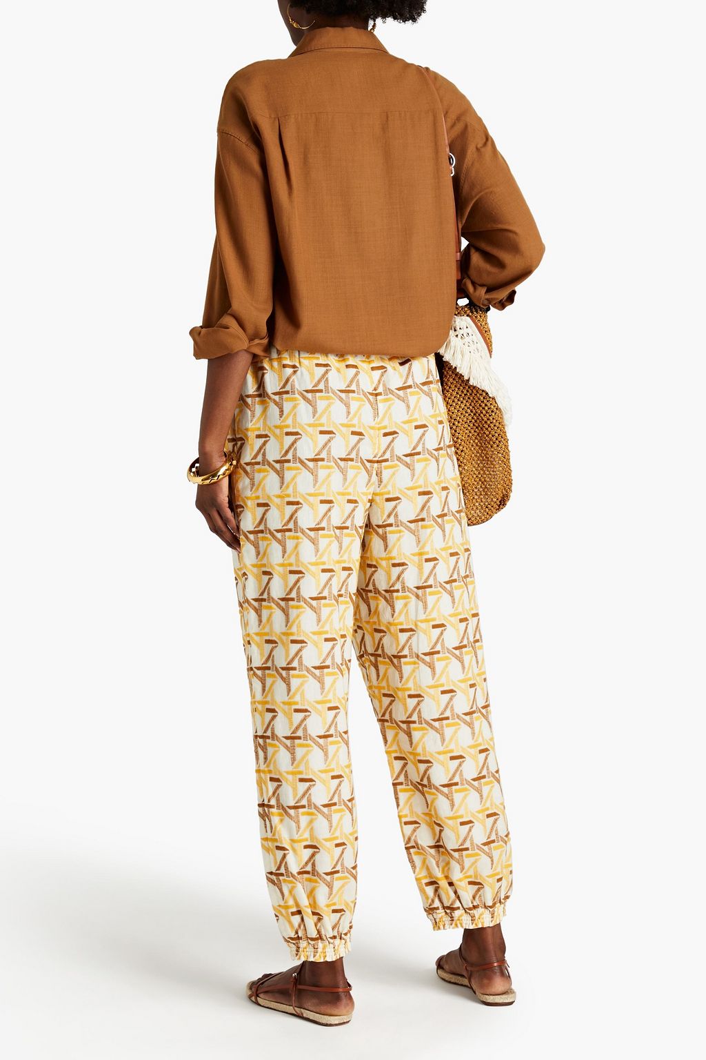 TORY BURCH Karottenhose aus Baumwollmusselin mit Stickereien
