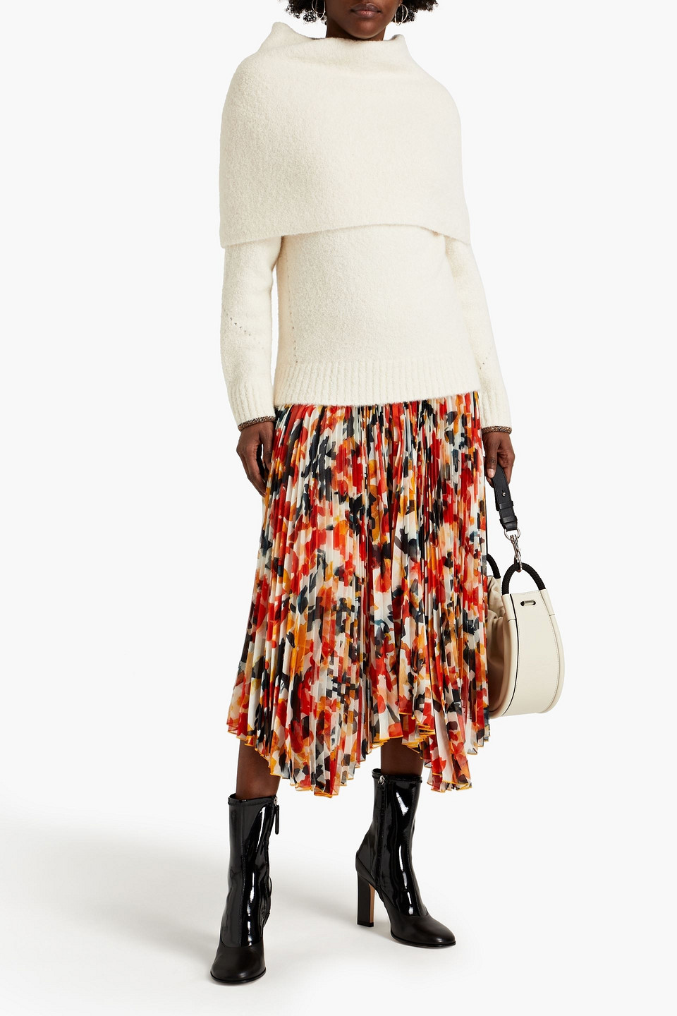 Proenza Schouler Pointelle-trimmed Bouclé-knit Jumper In White