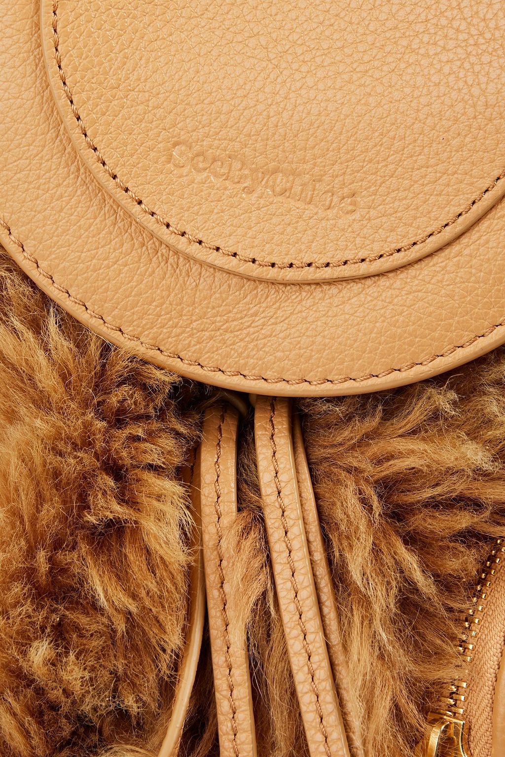 SEE BY CHLOÉ Olga leather-trimmed shearling backpack
