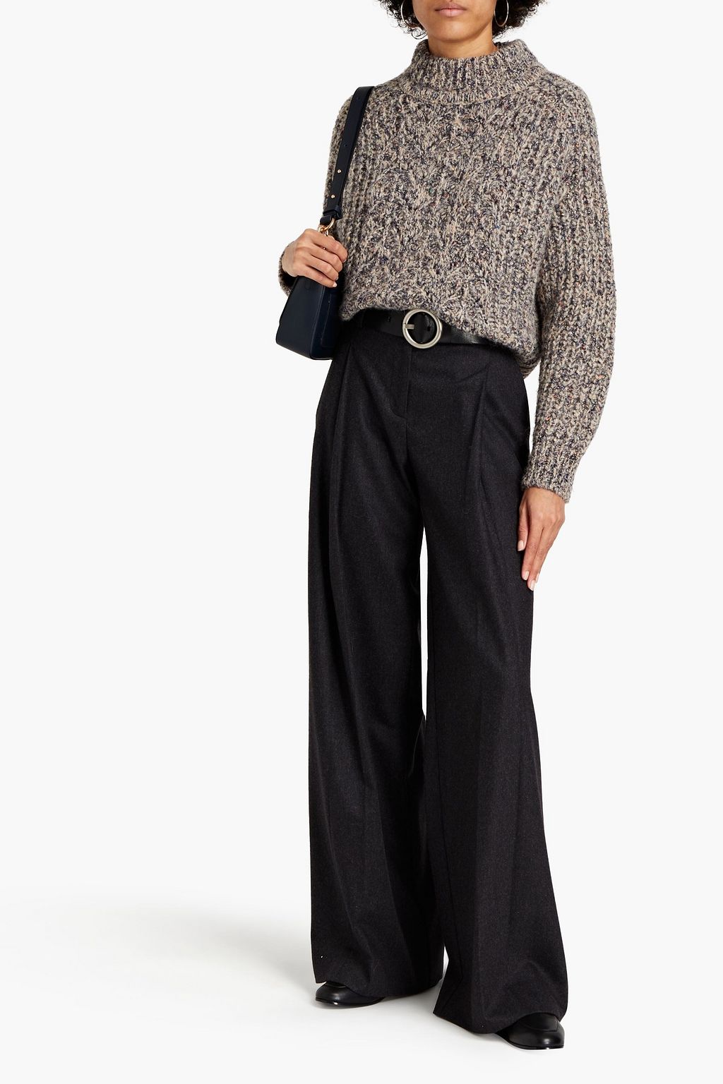 BA&SH Nathan donegal ribbed-knit turtleneck sweater