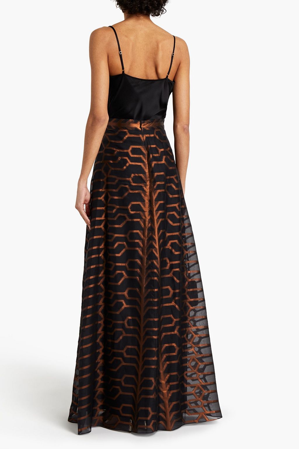 TEMPERLEY LONDON Tapis metallic fil coupé organza maxi skirt