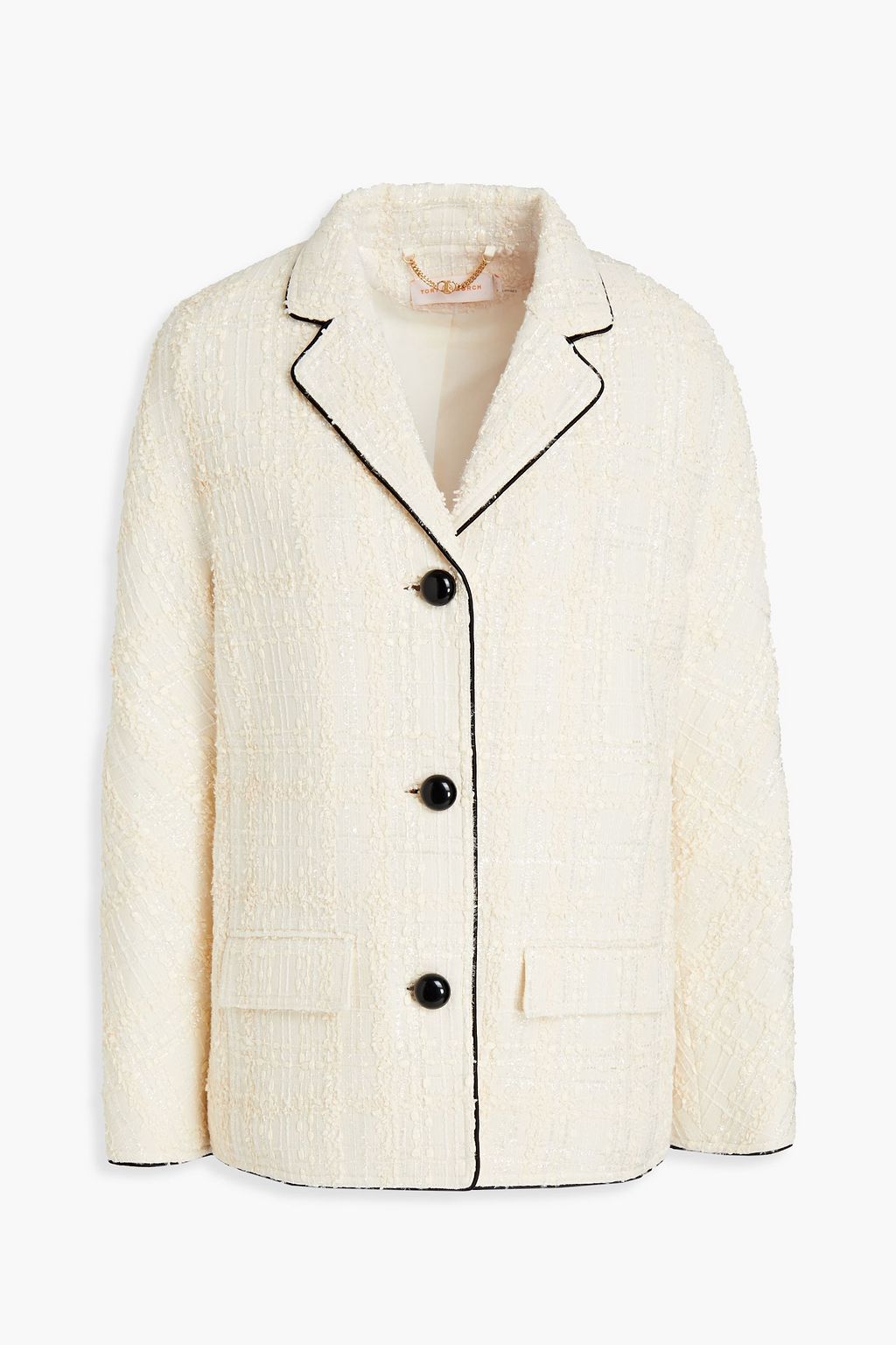 Ecru Cotton-blend bouclé-tweed jacket | TORY BURCH | THE OUTNET