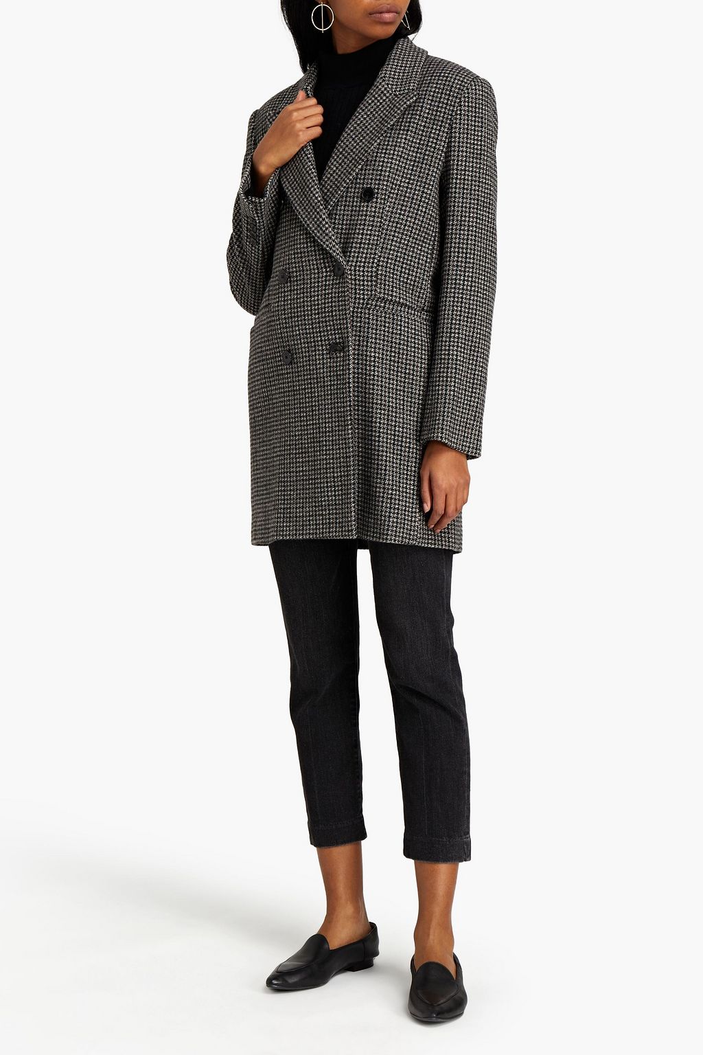 tweed houndstooth coat