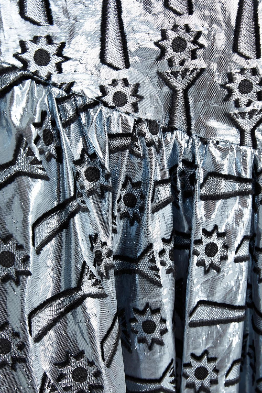 TEMPERLEY LONDON Eliska metallic fil coupé jacquard midi skirt