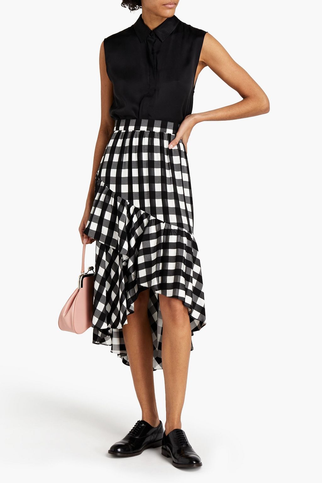 TEMPERLEY LONDON Stirling gathered checked jacquard skirt
