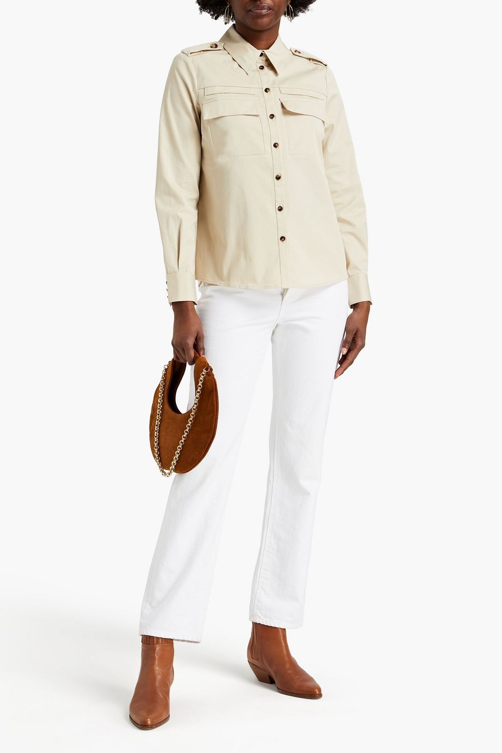 BA&SH Oasis stretch-cotton twill shirt