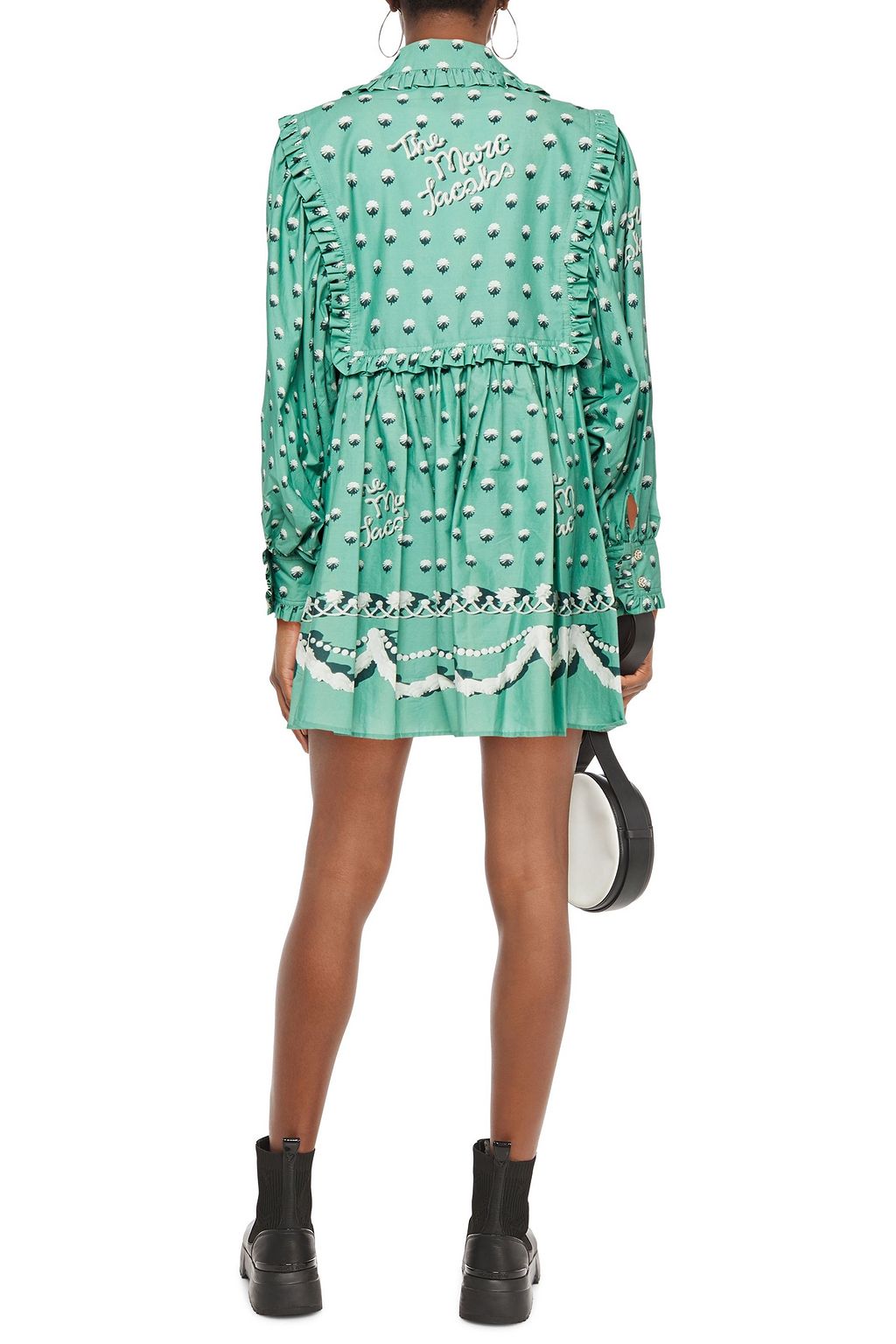MARC JACOBS The Poet embellished printed cotton-poplin mini dress