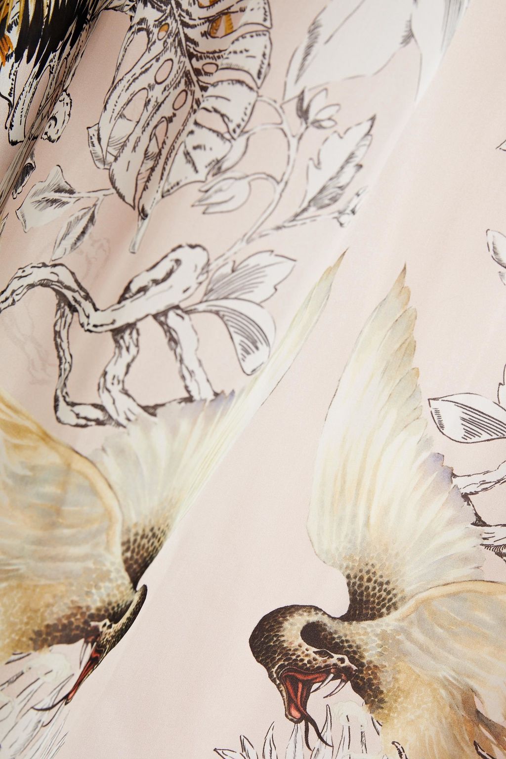 ROBERTO CAVALLI Belted printed silk-organza kaftan