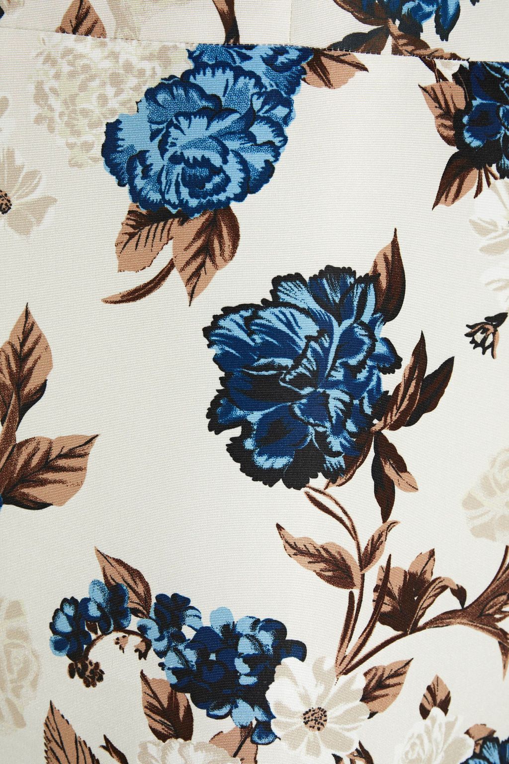 TORY BURCH Lace-up floral-print ottoman midi dress