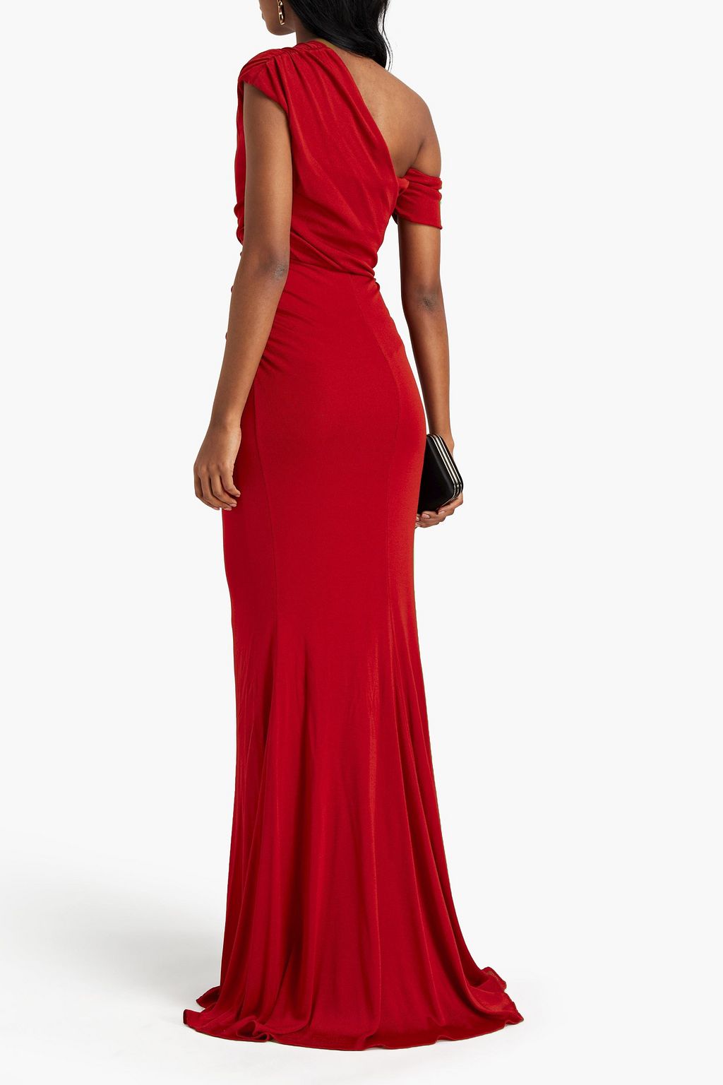 ROBERTO CAVALLI Cold-shoulder embellished stretch-jersey gown