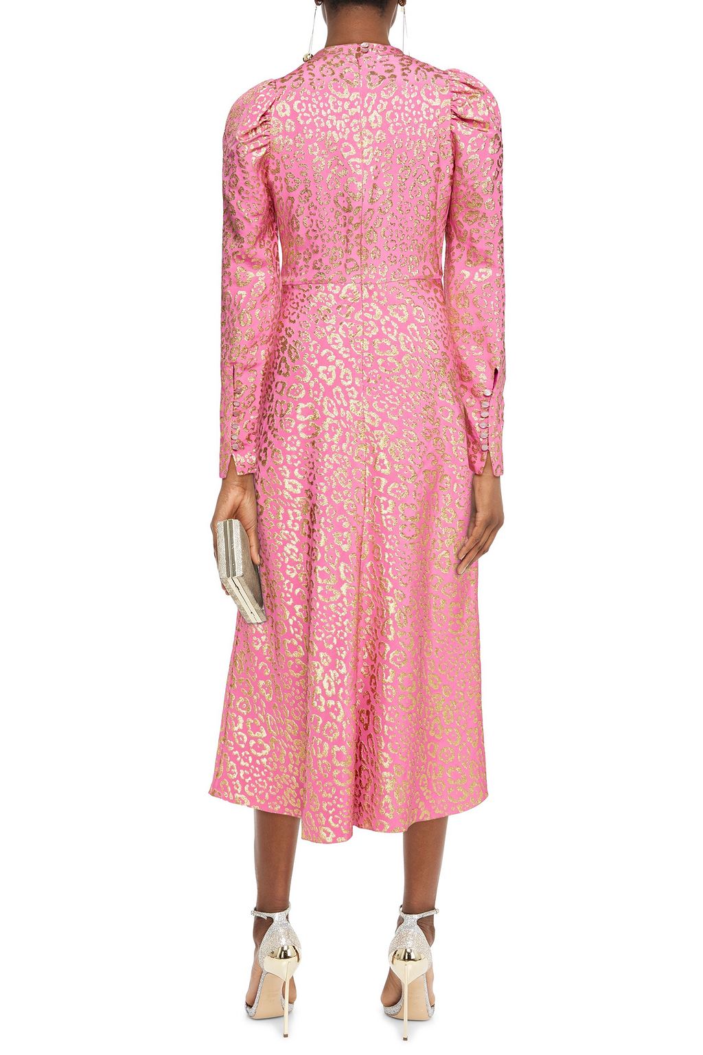 TEMPERLEY LONDON Sunset metallic silk-blend leopard-jacquard midi dress