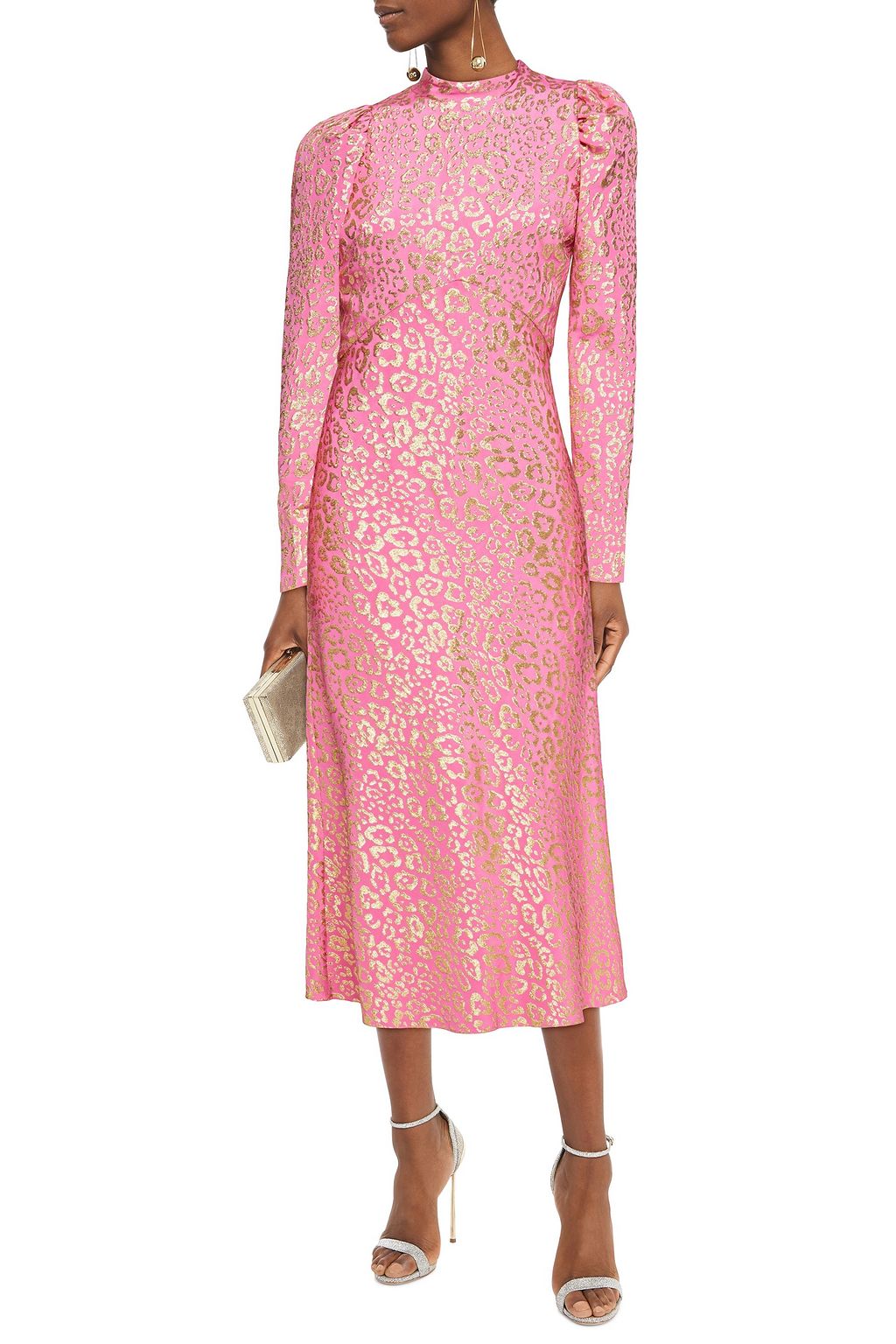 TEMPERLEY LONDON Sunset metallic silk-blend leopard-jacquard midi dress