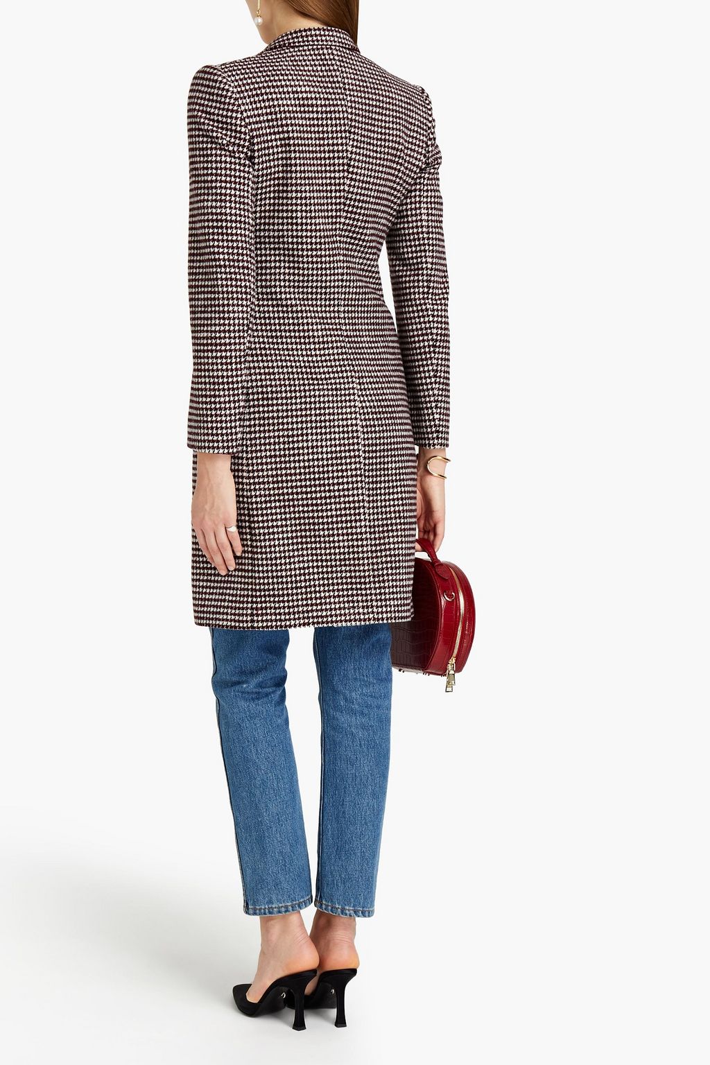 DOLCE&GABBANA Houndstooth cotton-blend tweed coat