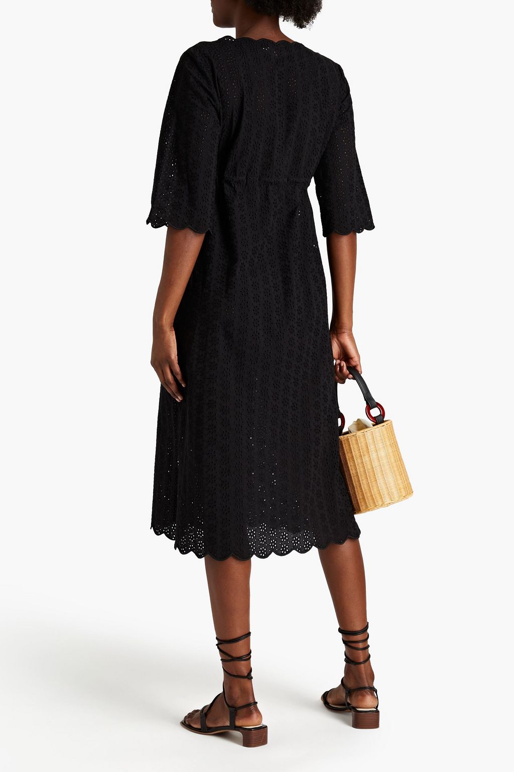 TORY BURCH Scalloped broderie anglaise cotton kaftan