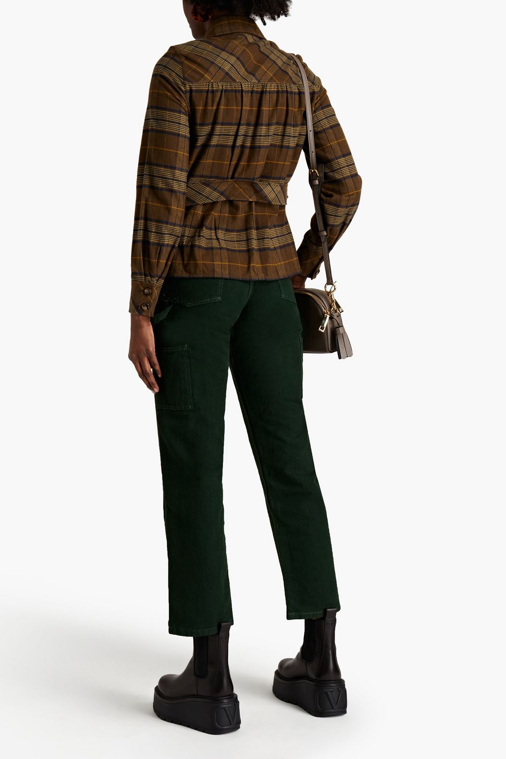 THE MARC JACOBS Buckle-detailed checked cotton-twill shirt