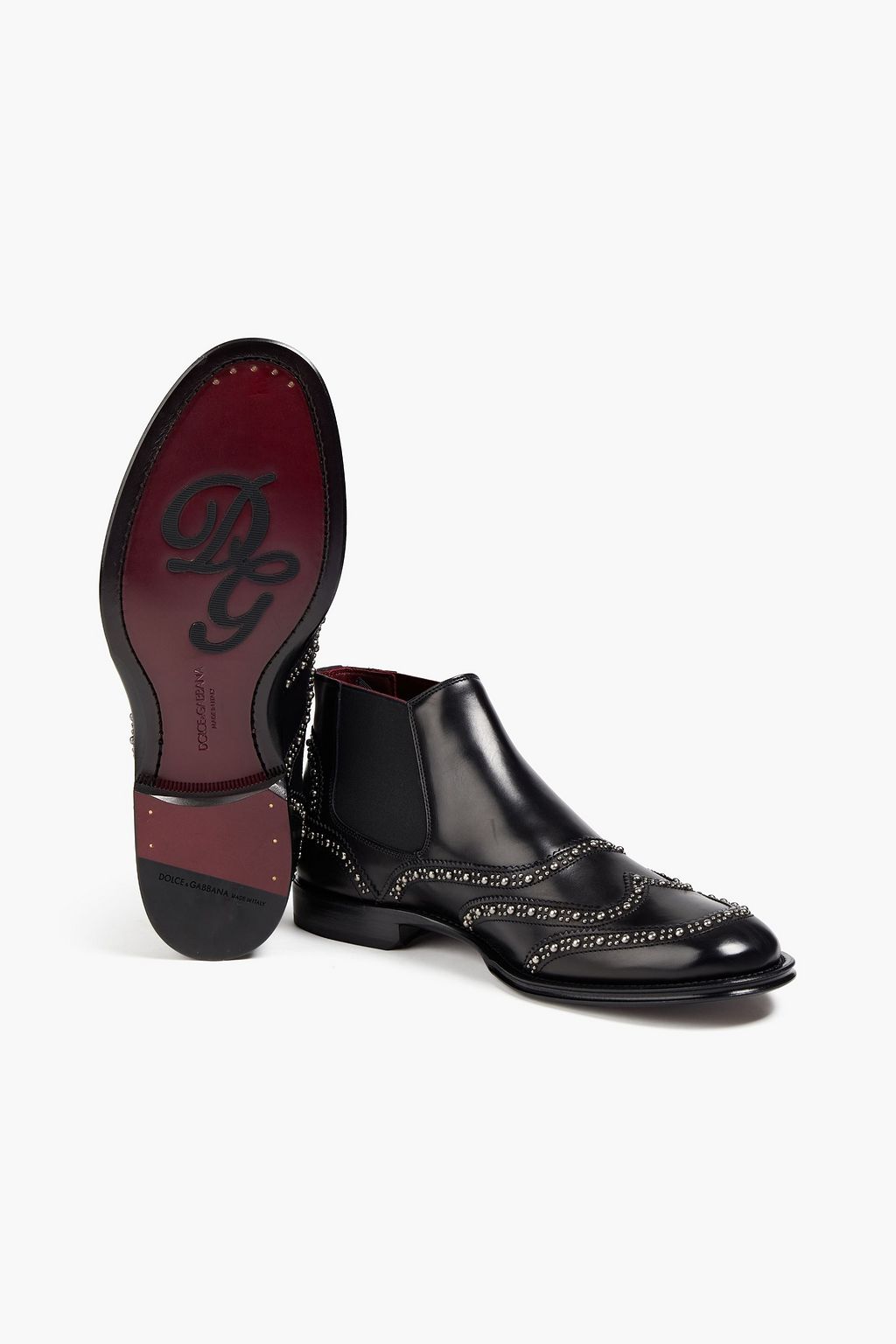 DOLCE&GABBANA Studded leather Chelsea boots