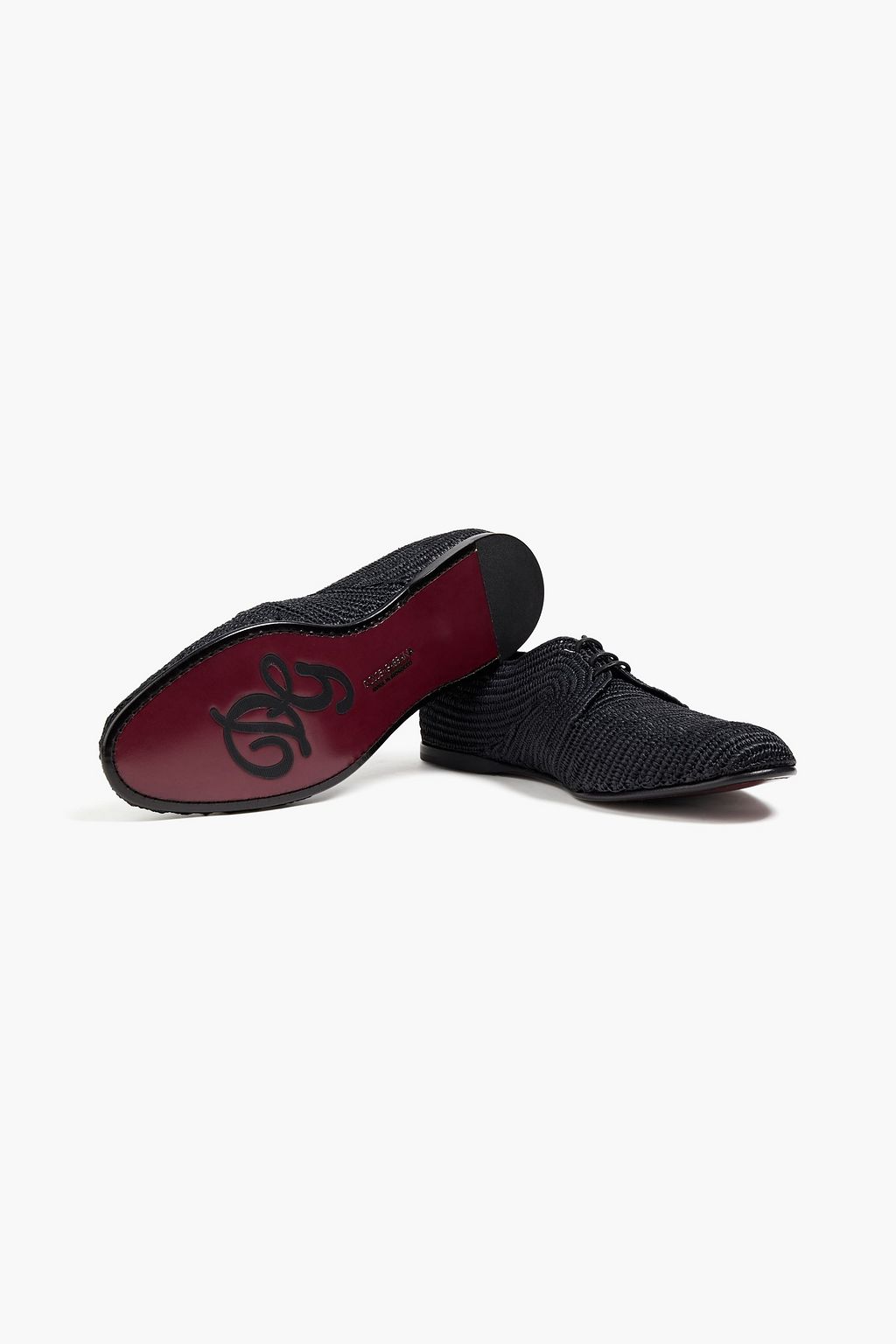 DOLCE&GABBANA Faux raffia derby shoes