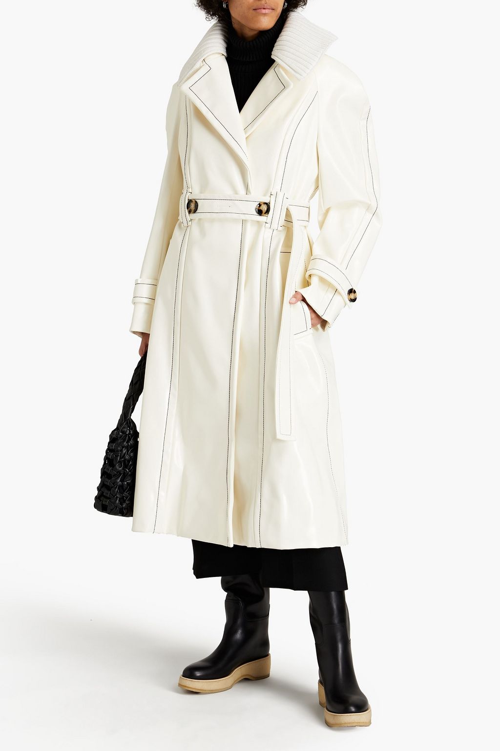 PROENZA SCHOULER Trenchcoat aus Kunstleder mit Gürtel